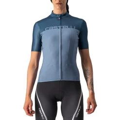 Maillot Castelli Velocissima Manche Courte Bleu Acier Femme