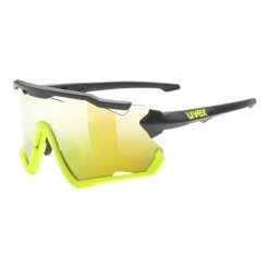 Lunettes Uvex Sportstyle 228 Noir Jaune Lime Avec Verres à Effet Miroir Jaune